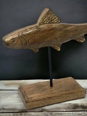 "Timmy Trout" hand carved wood fish